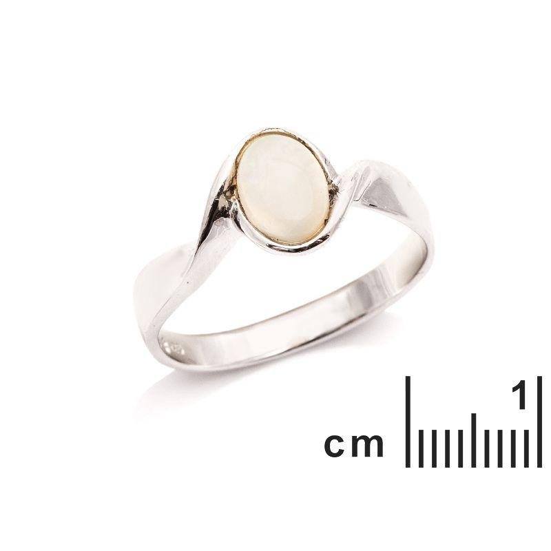 Anello opale bianco australiano ovale — per racchiudere il sole — foto 1