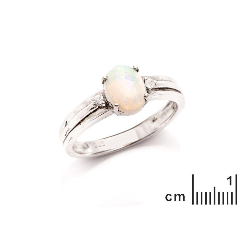 Anello opale bianco australiano ovale — per racchiudere la naturalezza — foto 1