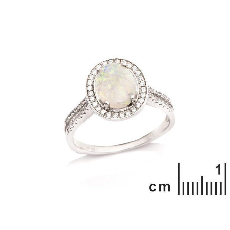 Anello opale ovale e zirconio — per raccontare storie — foto 1