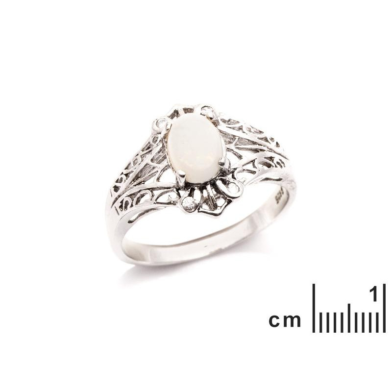 Anello opale bianco australiano ovale — per portare la pietra della verità — foto 1
