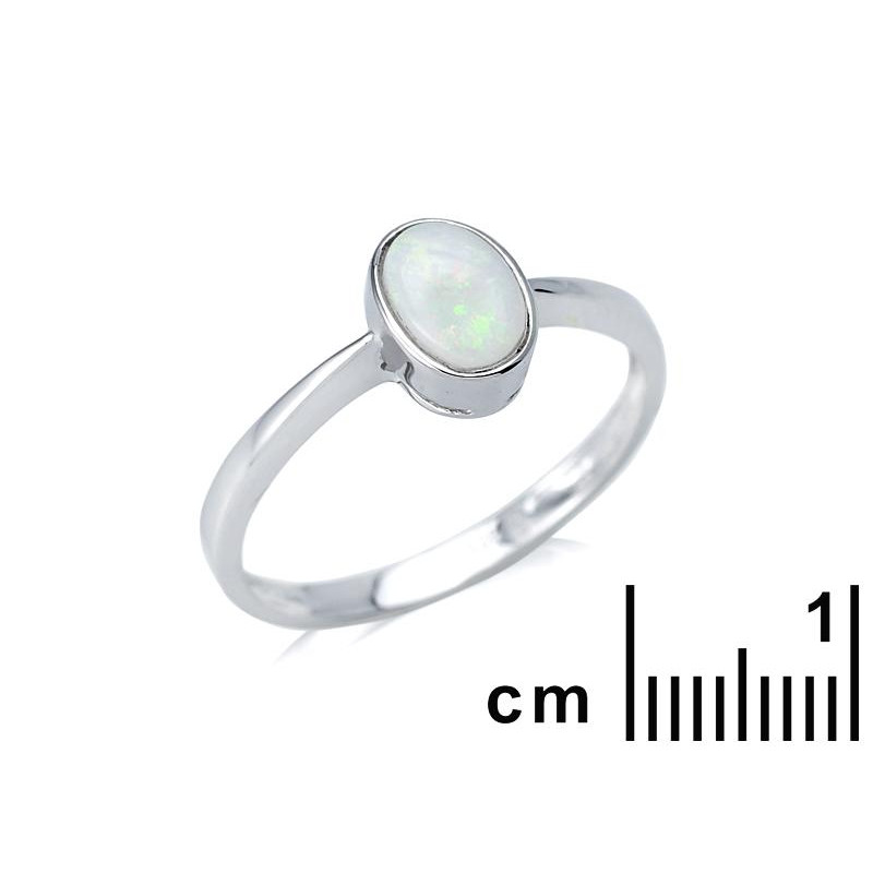 Anello opale bianco australiano ovale — per raccontare la tua storiA — foto 1