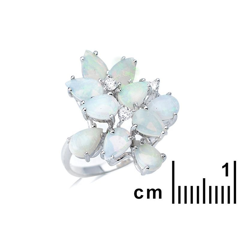 Anello opale goccia – zirconio — per evocare il dolce miele della natura — foto 1