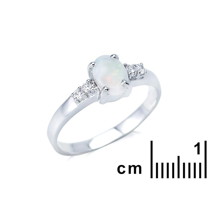 Anello opale ovale e zirconio — per racchiudere il sole del giorno — foto 1
