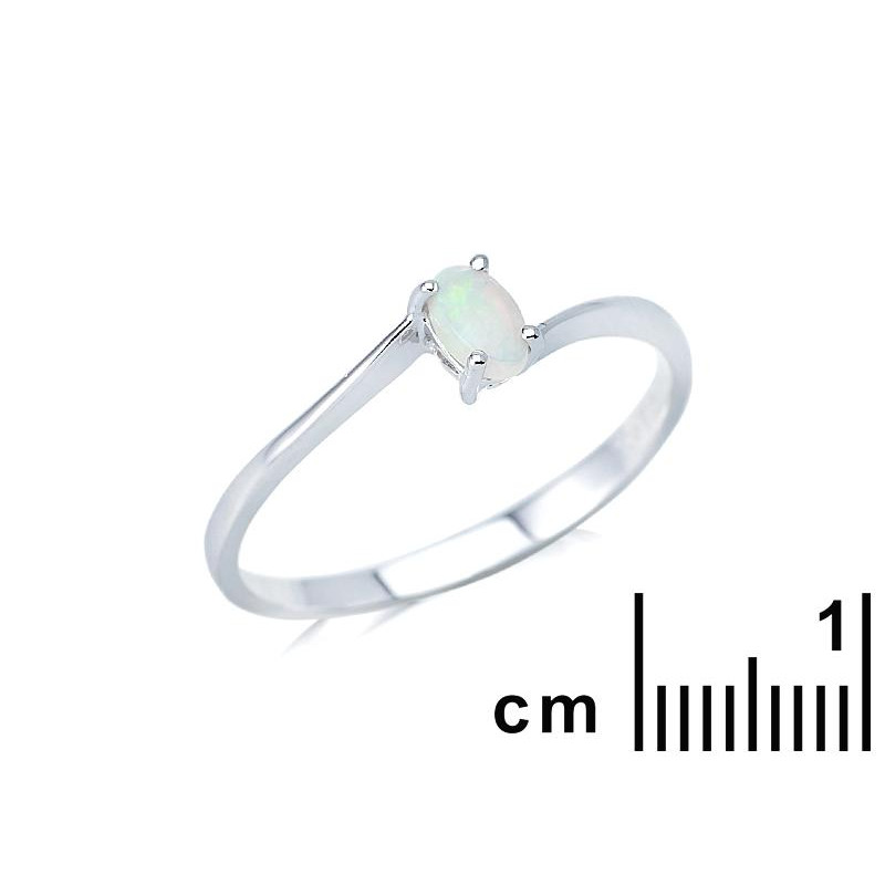 Anello opale bianco australiano ovale — per immortalare la bellezza — foto 1
