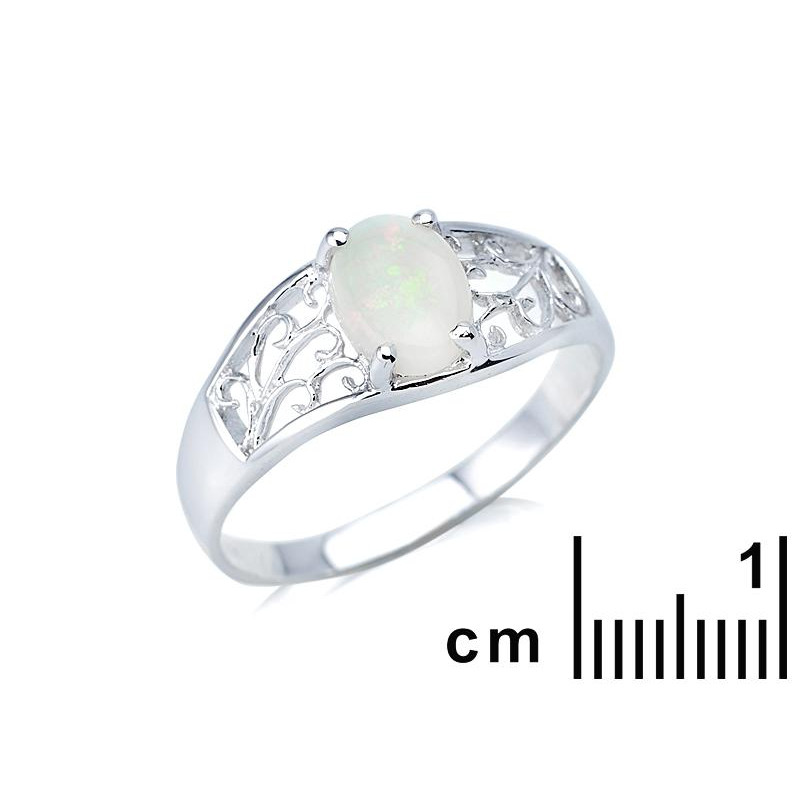 Anello opale bianco australiano ovale — per immortalare la pietà della natura — foto 1
