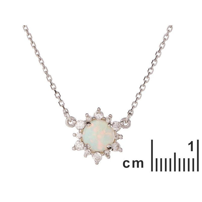 Collana opale tondo e zirconio — per commemorare le grazie — foto 1