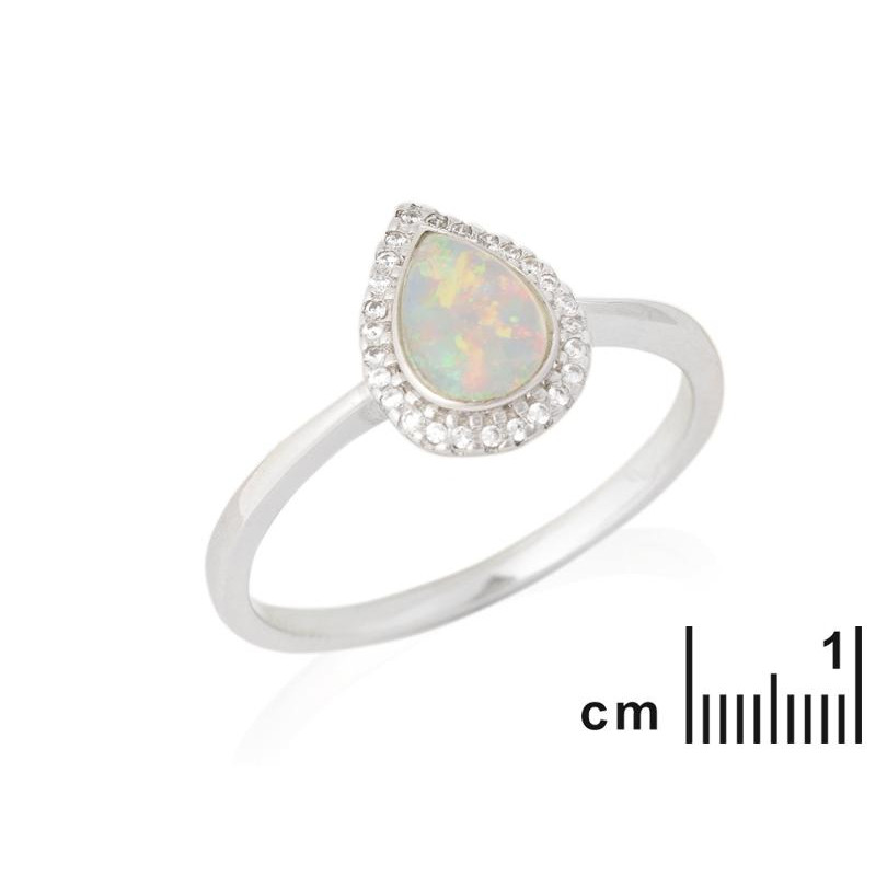 Anello opale goccia zirconio — per racchiudere l'essenza — foto 1