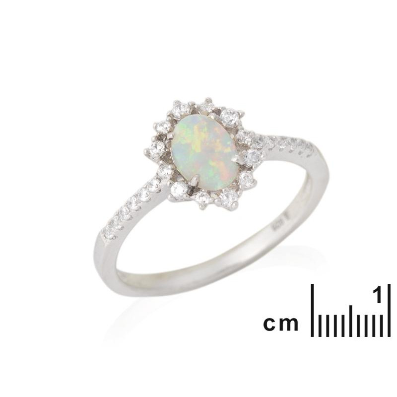 Anello opale goccia – zirconio — per evocare l'essenza — foto 1