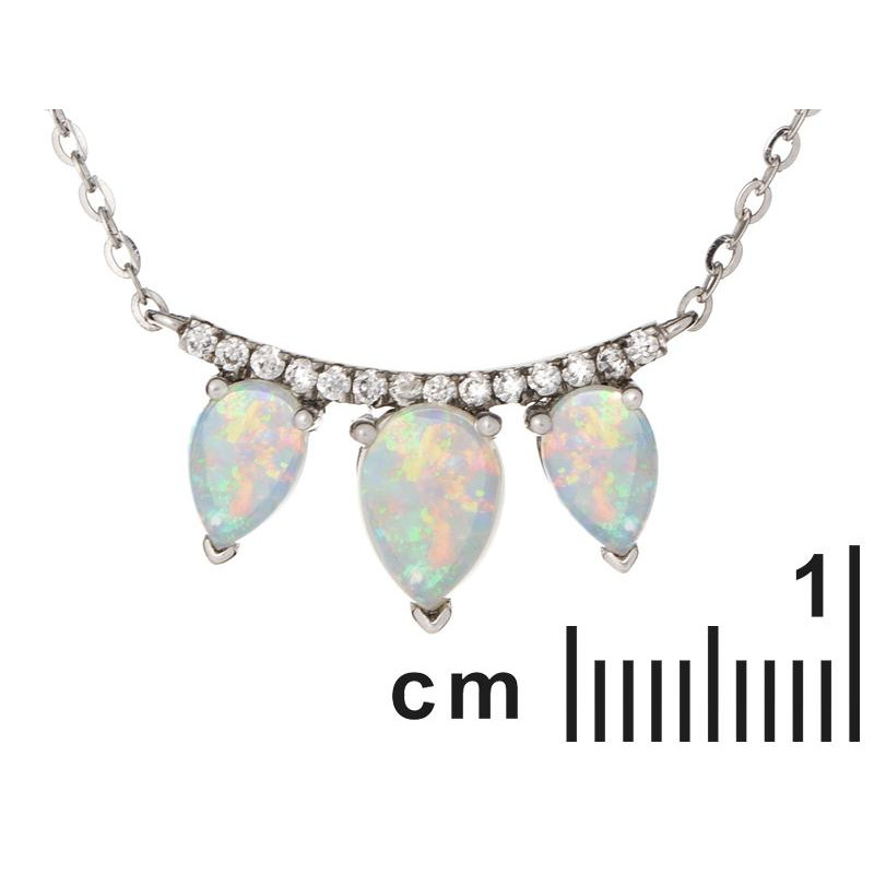 Collana opale navetta e zirconio — per raccontare storie — foto 1