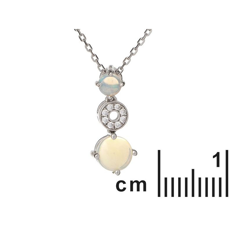 Ciondolo opale — gioia eterna in argento rodiato — foto 1