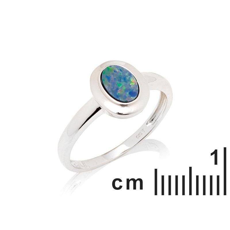 Anello opale blu ovale — per evocare l'infinito — foto 1