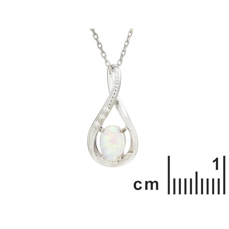 Ciondolo in argento 925 rodiato con opale e zircone — per custodire la tua luce interiore — foto 1