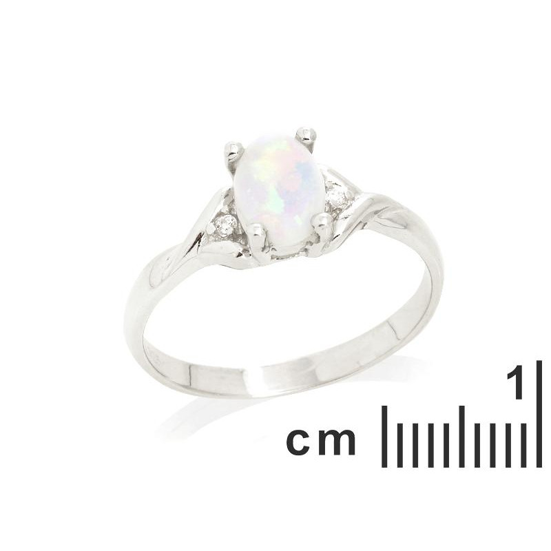 Anello opale bianco australiano ovale — per evocare l'essenza naturale — foto 1