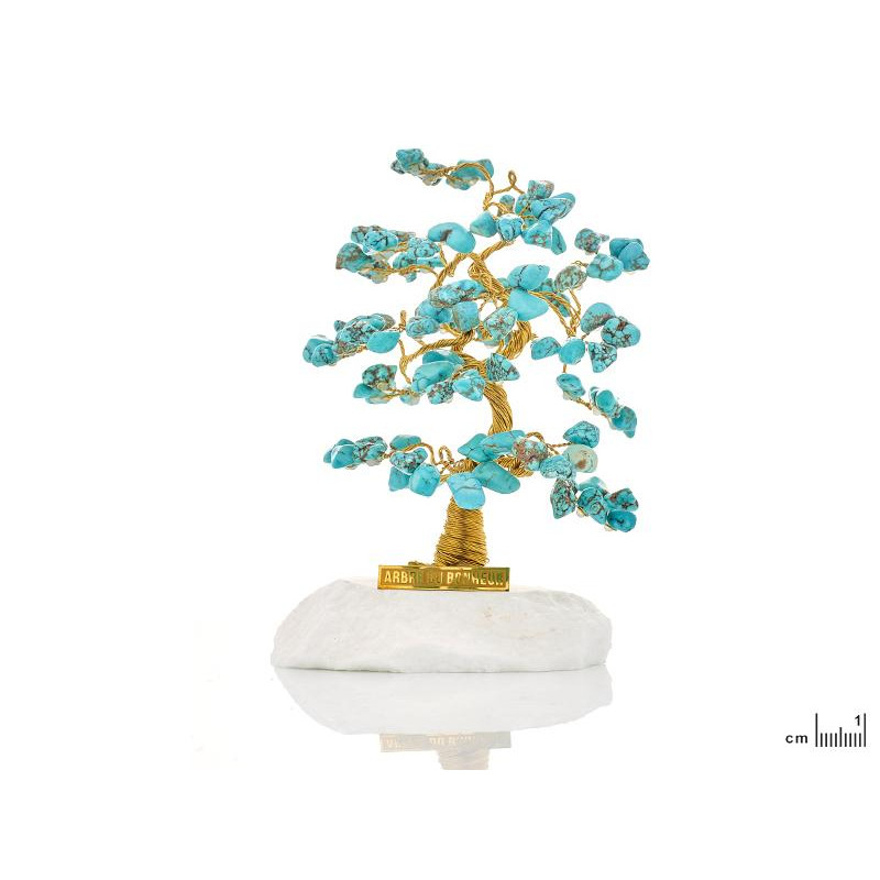 Albero della felicità in turchese e marmo greco per un angolo elegante — Accoglie la serenità in casa — foto 1