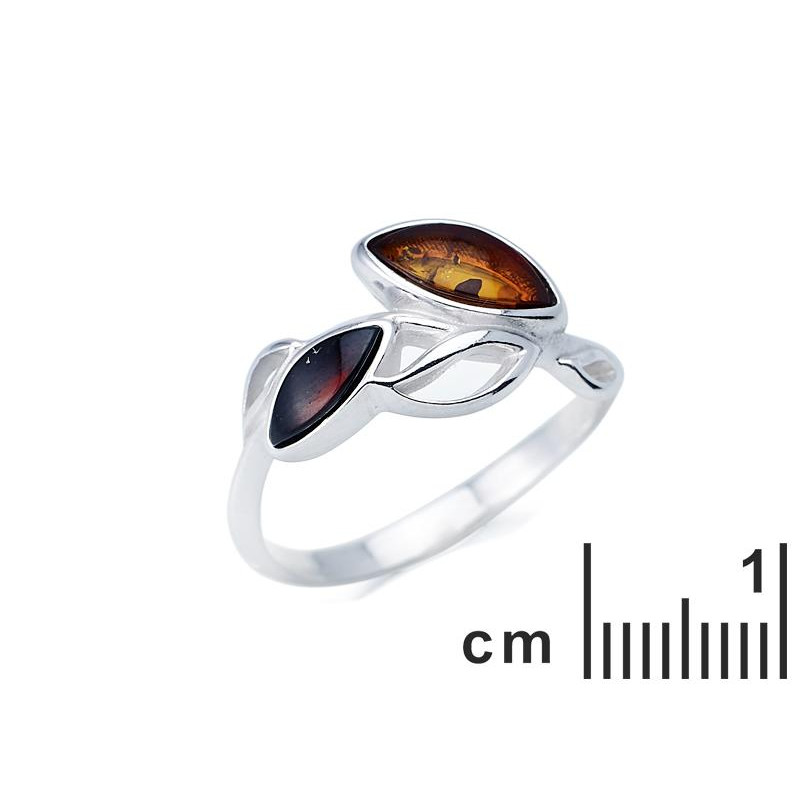 Anello di ambra baltica multicolore in argento rodiato — per custodire la tua luce — foto 1
