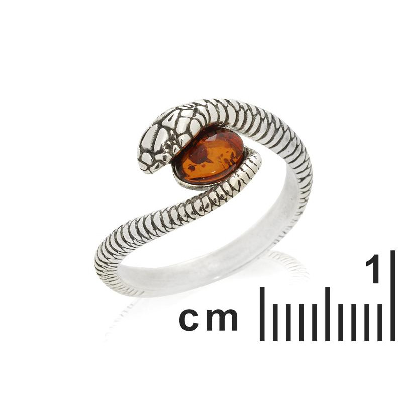 Anello serpente con ambra — per evocare ricordi vakcani — foto 1