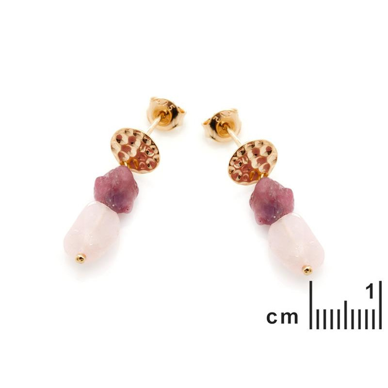 Orecchini quarzo rosa e tormalina — per portare dolcezza — foto 1