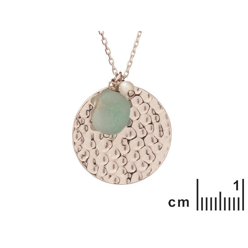Collana di argento rodiato con amazzonite e perle per proteggere il tuo equilibrio interiore — per trovare pace dentro d — foto 1
