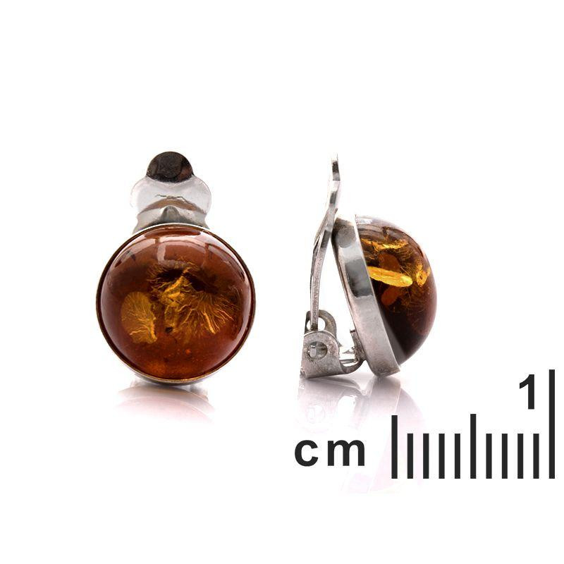 Orecchini a clip ambra cognac — per evocare ricordi dolci — foto 1