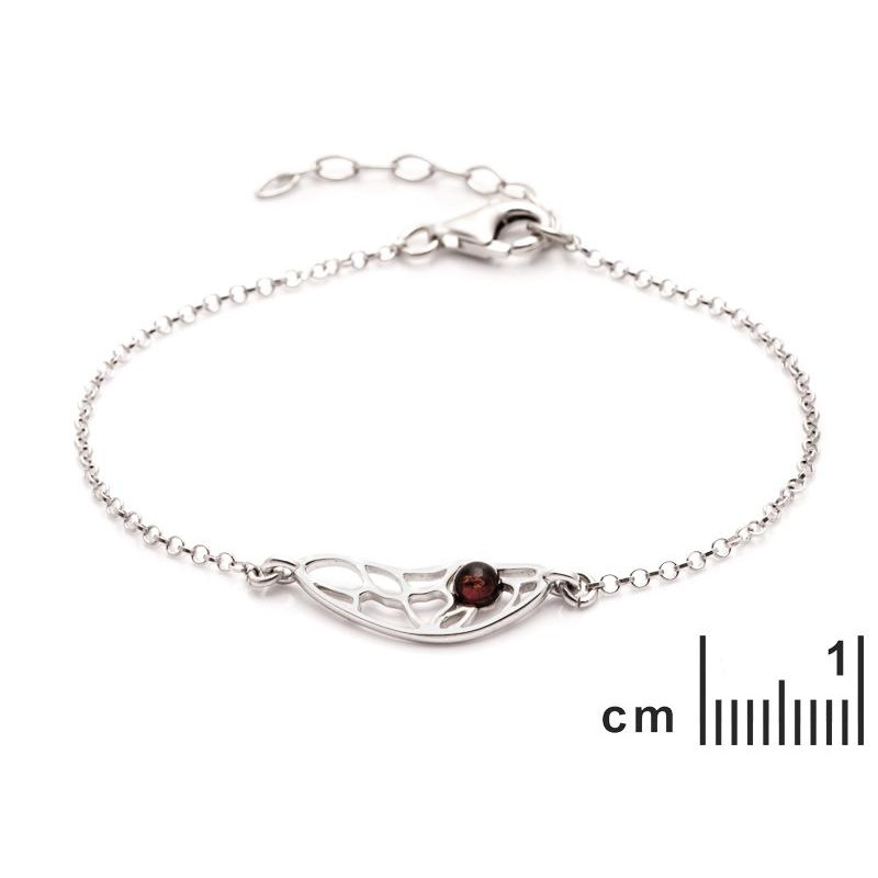 Bracciale farfalla ambra cognac — per raccontare storie — foto 1