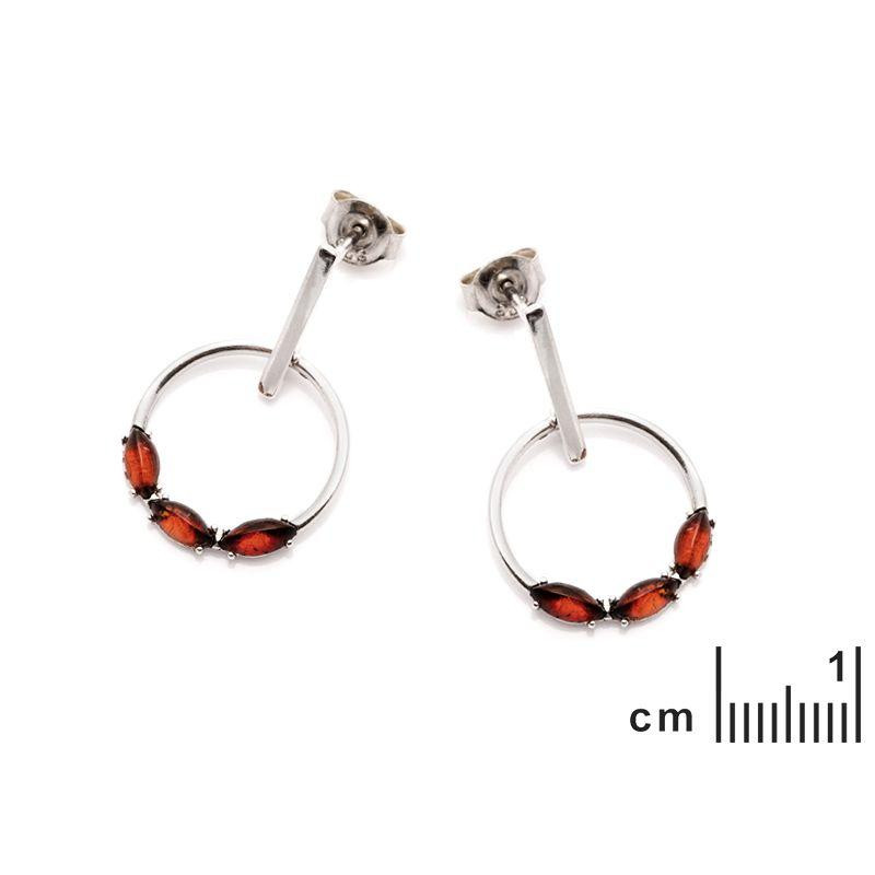 Orecchini pendenti rotondi con ambra — per preservare i ricordi — foto 1