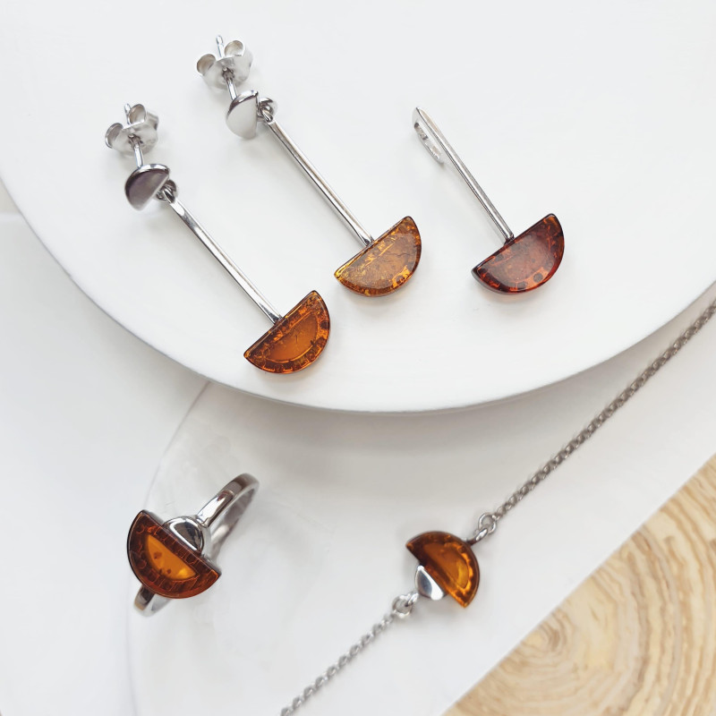 Anello semicerchio ambra cognac — per racchiudere i tuoi più bei momenti — foto 2