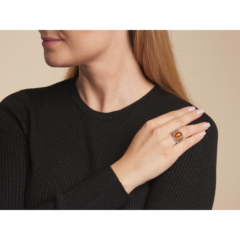 Anello ambra cognac — per evocare momenti speciali (cod. 10465) — foto 2