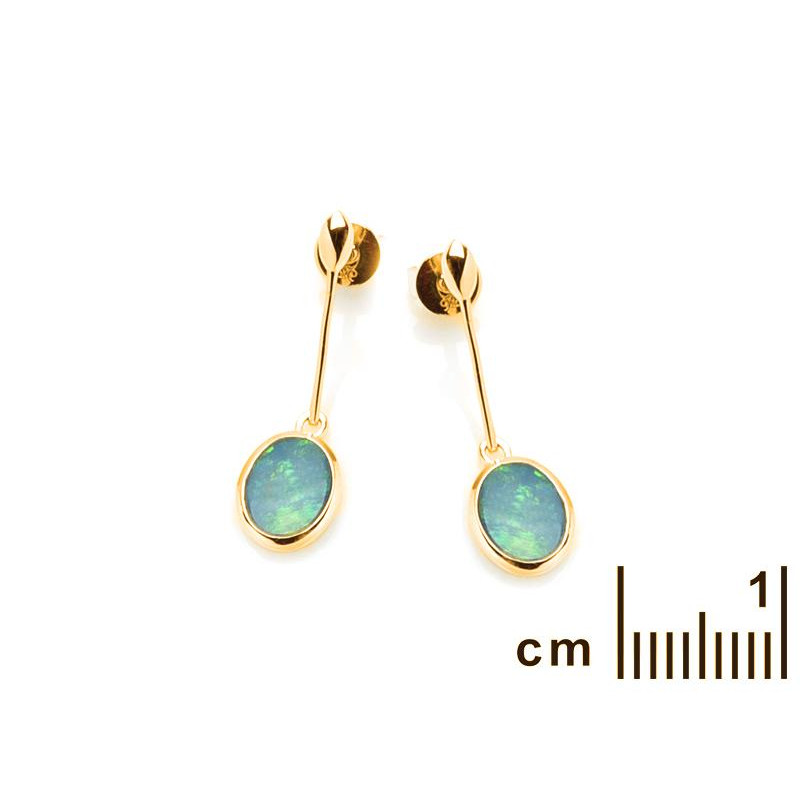 Orecchini a bottone ovale opal blue — per portare l'eternità — foto 1
