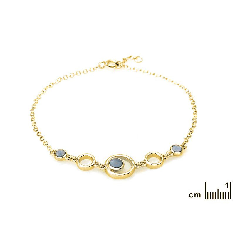 Bracciale in argento 925 con opale blu tondo, per custodire la tua luce interiore — foto 2