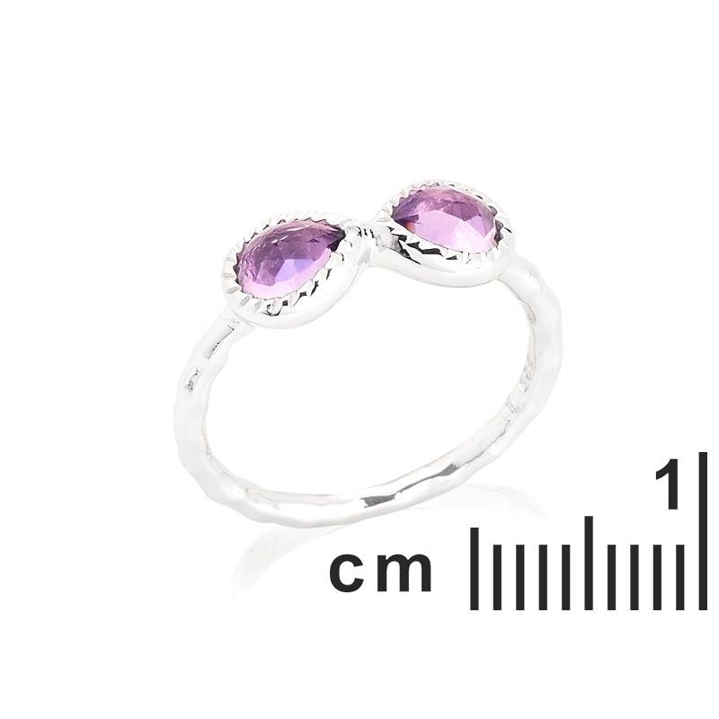 Anello goccia ametista viola — per preservare il tuo ritrovo segreto — foto 1