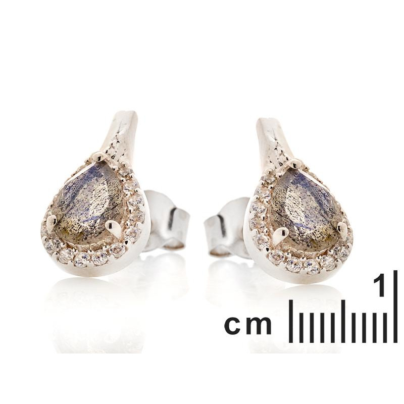Orecchini pendenti labradorite e zirconio — per raccontare storie — foto 1