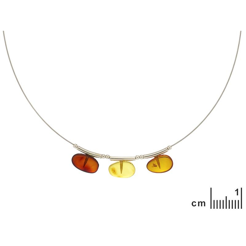 Collana in argento 925 con ambra multicolore, 46 cm — per celebrare la tua luce interiore — foto 1