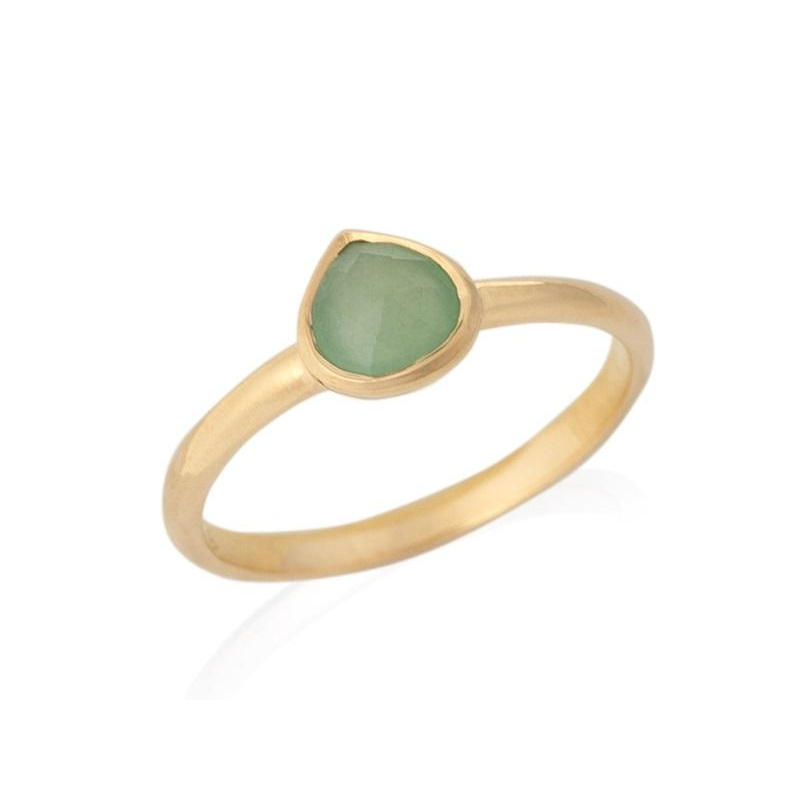 Anello a cuore in avventurina 6 mm placcato oro 925 — per custodire l’amore che ti guida