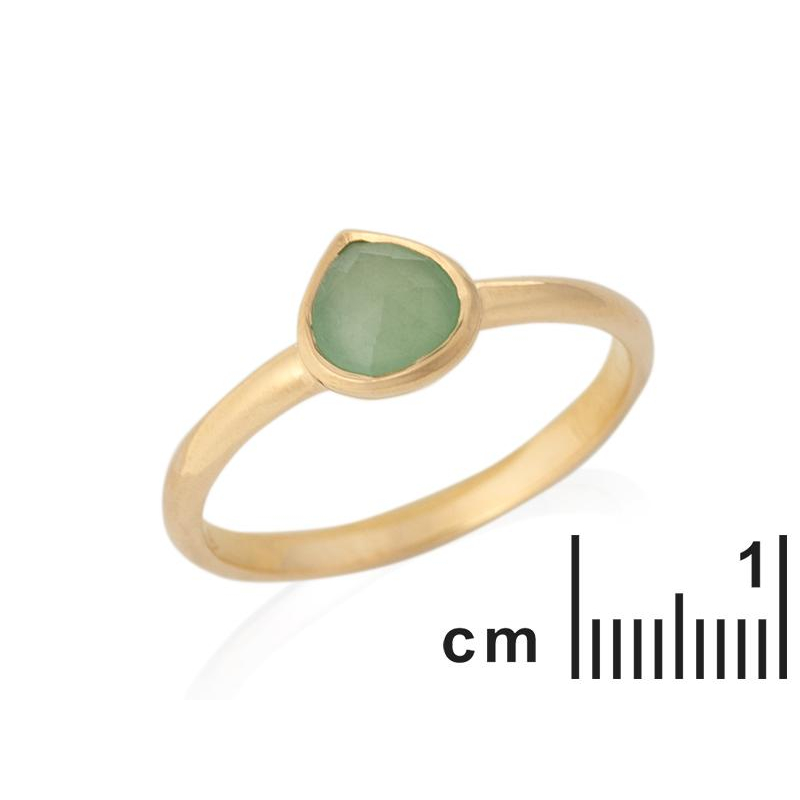 Anello a cuore in avventurina 6 mm placcato oro 925 — per custodire l’amore che ti guida — foto 1