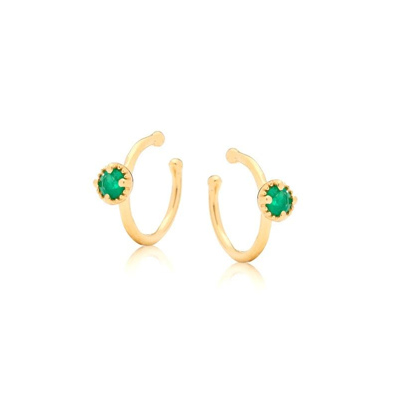 Anello piercing con onice verde — per ricordare la natura