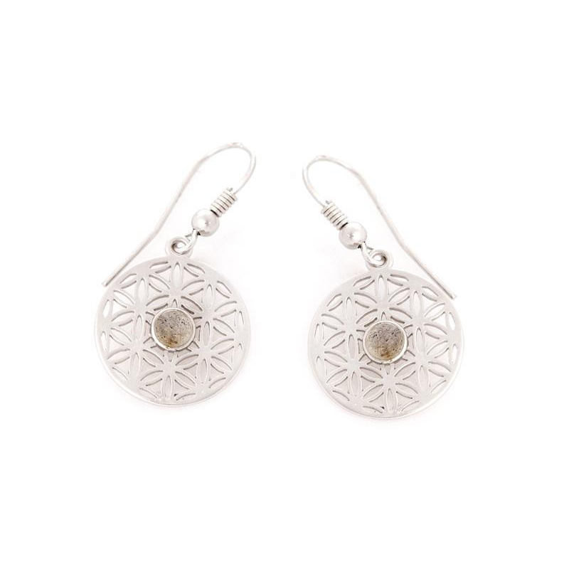 Orecchini fiore vita labradorite multicolore — per evocare momenti speciali