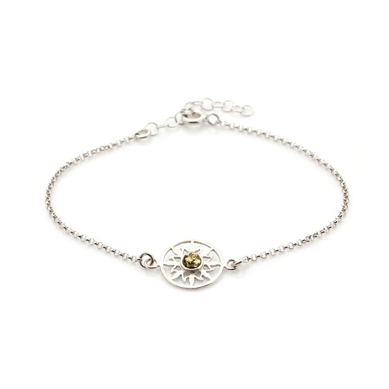 Bracciale sole ambra verde — per illuminare il tuo cammino