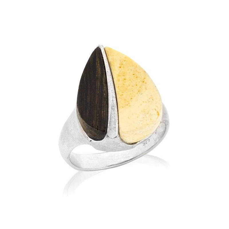 Anello ambra e quercia — per evocare la natura