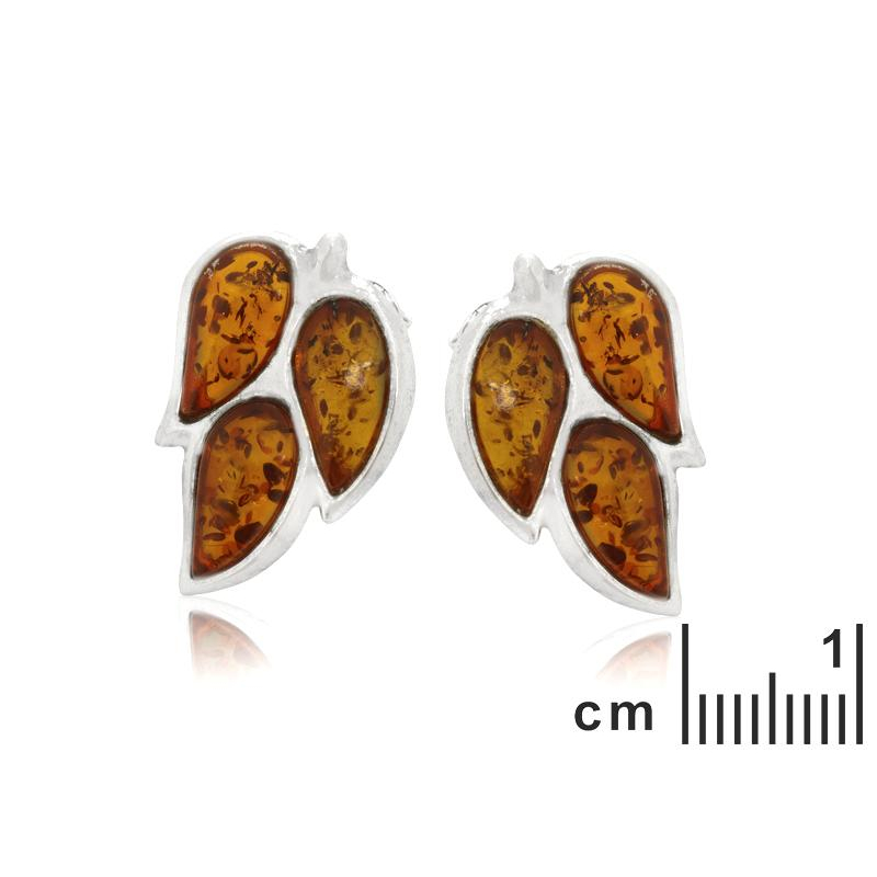 Orecchini ambra cognac — ricordo dorato — foto 1
