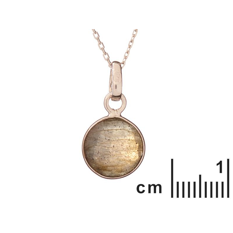 Ciondolo tondo con labradorite multicolore — per raccontare storie — foto 1