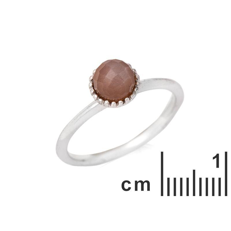 Anello con pallina di pietra lunare rosa — per evocare l'incanto — foto 1