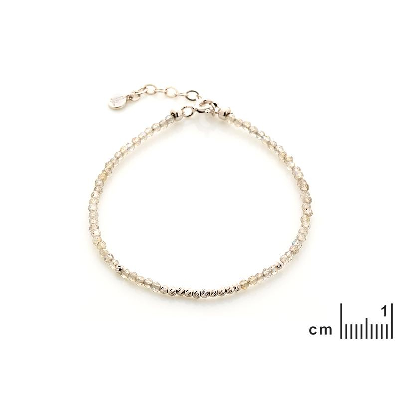 Bracciale in argento rodiato e labradorite multicolore — per illuminare ogni gesto — foto 1