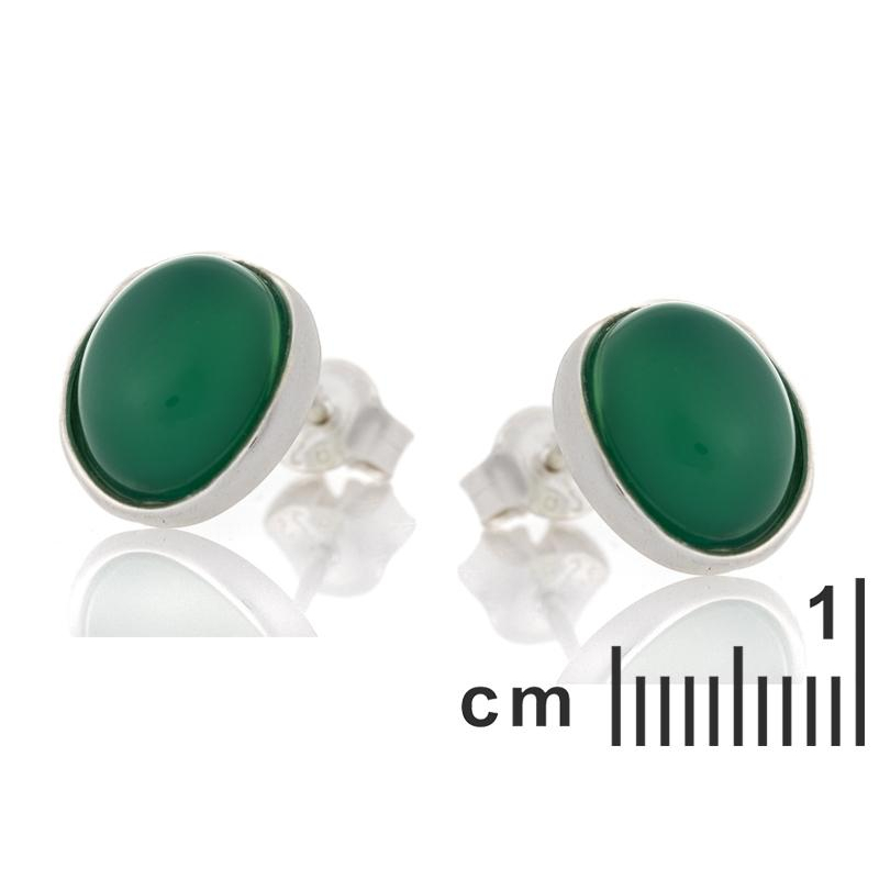 Orecchini in argento 925 rodiato con agata verde naturale — per esaltare la tua eleganza — foto 1