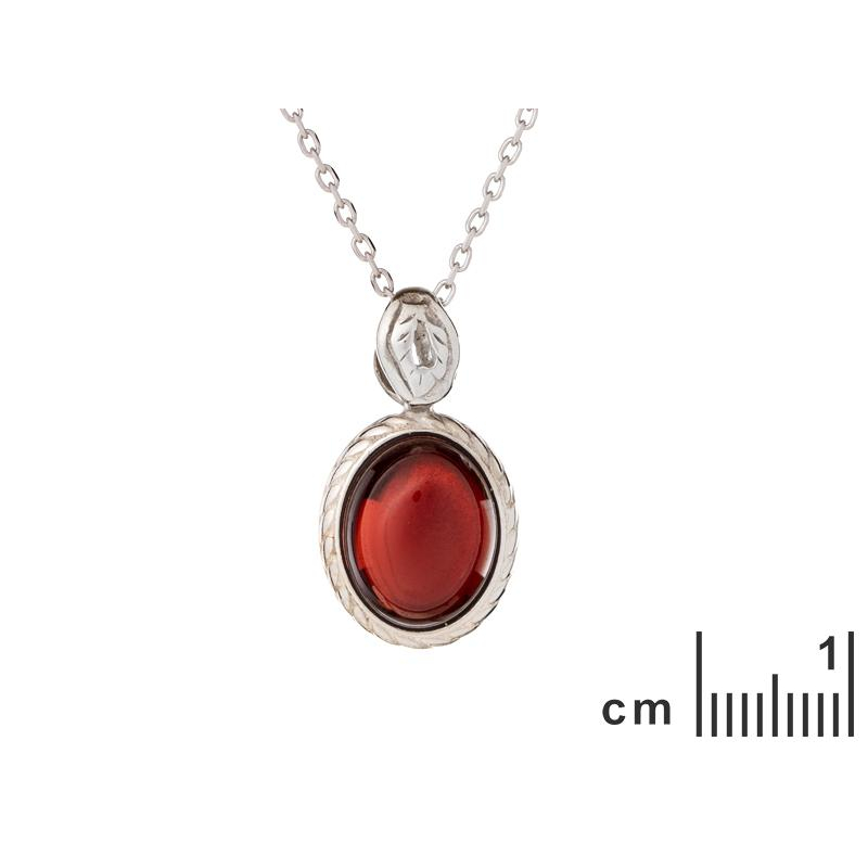 Pendente granato rosso ovale — ricordo prezioso — foto 1