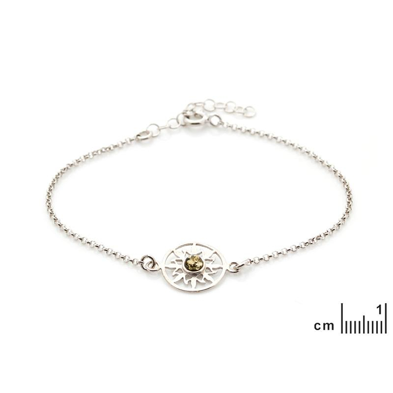 Bracciale sole ambra verde — per illuminare il tuo cammino — foto 1