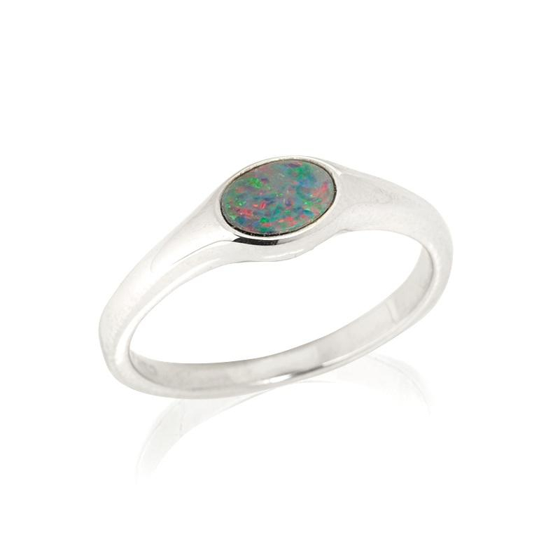 Anello opale blu australiano — per evocare l'oceano