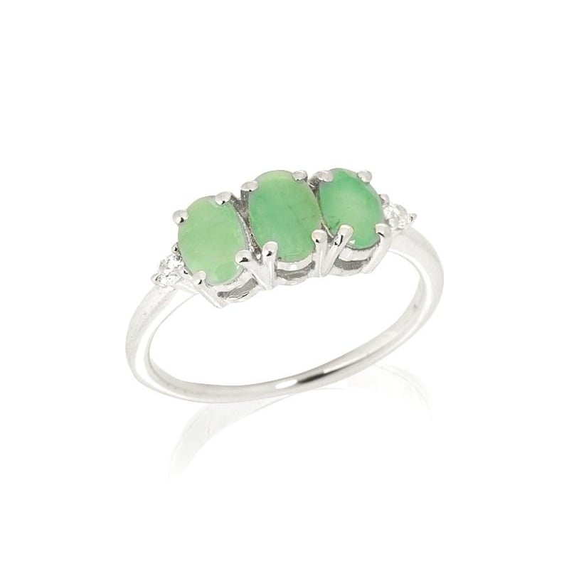 Anello di smeraldo verde naturale su argento rodiato — per custodire la tua luce interiore