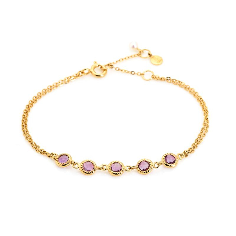 Bracciale con ametista viola — per evocare l'essenza del cielo notturno