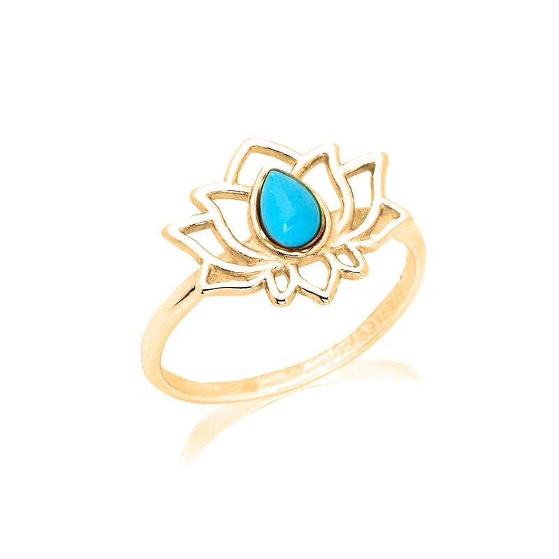 Anello Lotus turchese blu — per portare con te un'intenzione