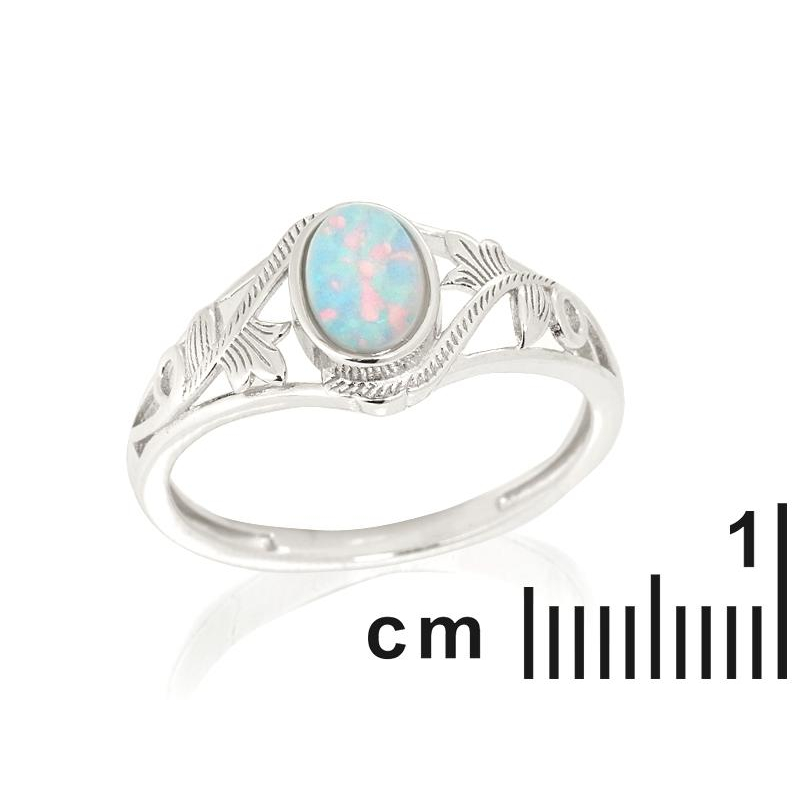 Anello con opale bianco australiano ovale in argento rodiato — per custodire la tua luce — foto 1
